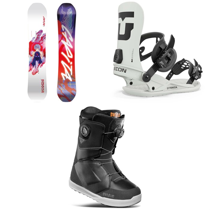 CAPiTA - Indoor Survival Snowboard + Union Strata Snowboard Bindings + thirtytwo Lashed Double Boa Snowboard Boots 2025