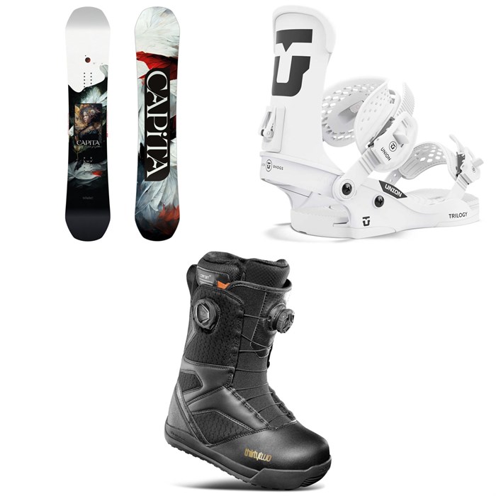 CAPiTA - Birds Of A Feather Snowboard + Union Trilogy Classic Snowboard Bindings + thirtytwo STW Double Boa Snowboard Boots - Women's 2025