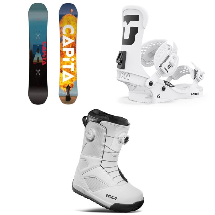 CAPiTA - Defenders Of Awesome Snowboard + Union Force Classic Snowboard Bindings  + thirtytwo STW Double Boa Snowboard Boots 2025