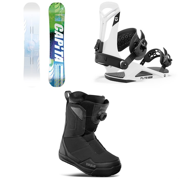 CAPiTA - Pathfinder Reverse Camber Snowboard + Union Flite Pro Snowboard Bindings + thirtytwo Shifty Boa Snowboard Boots 2025