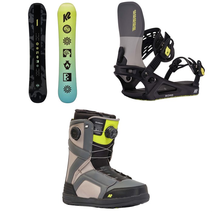 K2 - Embassy Snowboard + Bond Snowboard Bindings + Boundary Snowboard Boots 2025