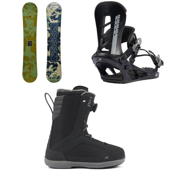 K2 - Standard Snowboard + Sonic Snowboard Bindings + Raider Snowboard Boots 2025