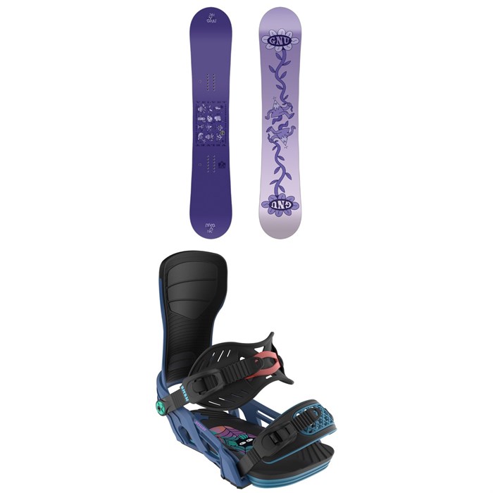 GNU - Asym Velvet C2 Snowboard + Bent Metal Stylist Snowboard Bindings - Women's 2025