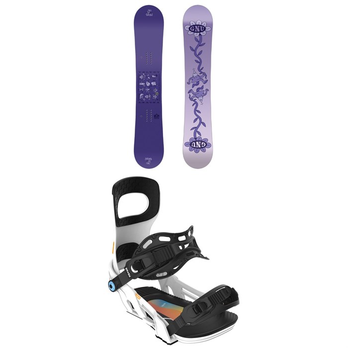 GNU - Asym Velvet C2 Snowboard + Bent Metal Beam Snowboard Bindings - Women's 2025