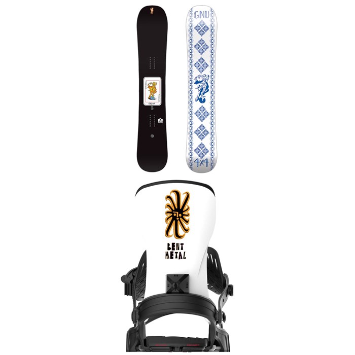 GNU - 4x4 C3 Snowboard + Bent Metal Axtion Snowboard Bindings 2025