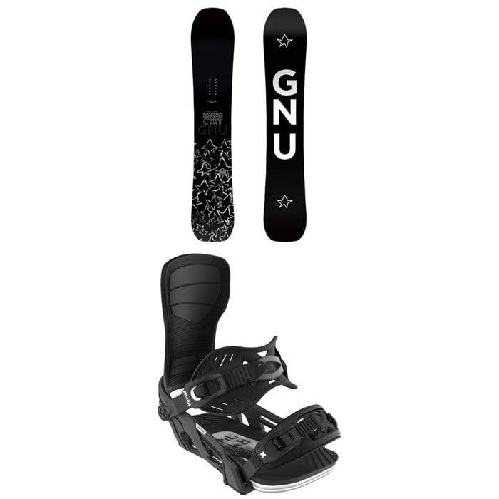 GNU - Banked Country C3 Snowboard + Bent Metal Axtion Snowboard Bindings 2025