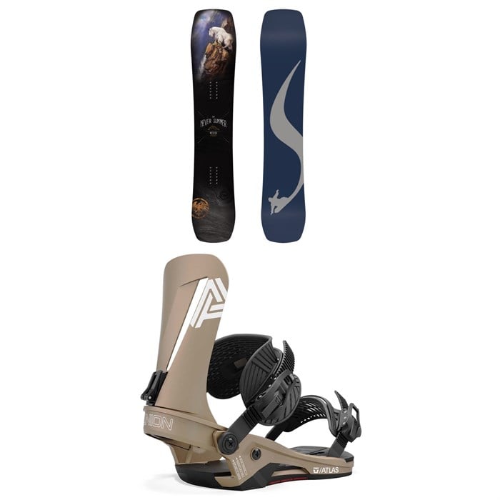 Never Summer - Nokhu Snowboard + Union Atlas Snowboard Bindings 2025