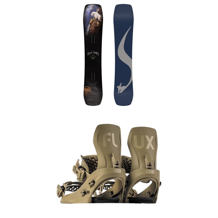 Never Summer - Nokhu Snowboard + Flux CV Snowboard Bindings 2025