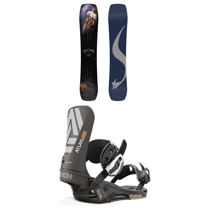 Never Summer - Nokhu Snowboard + Union Atlas Pro Snowboard Bindings 2025