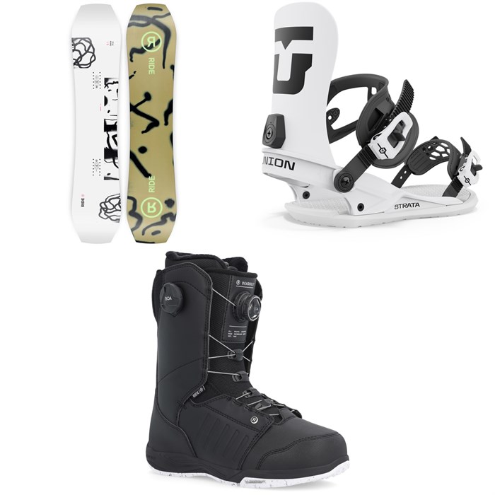 Ride - Twinpig Snowboard + Union Strata Snowboard Bindings + Ride Deadbolt Zonal Snowboard Boots 2024