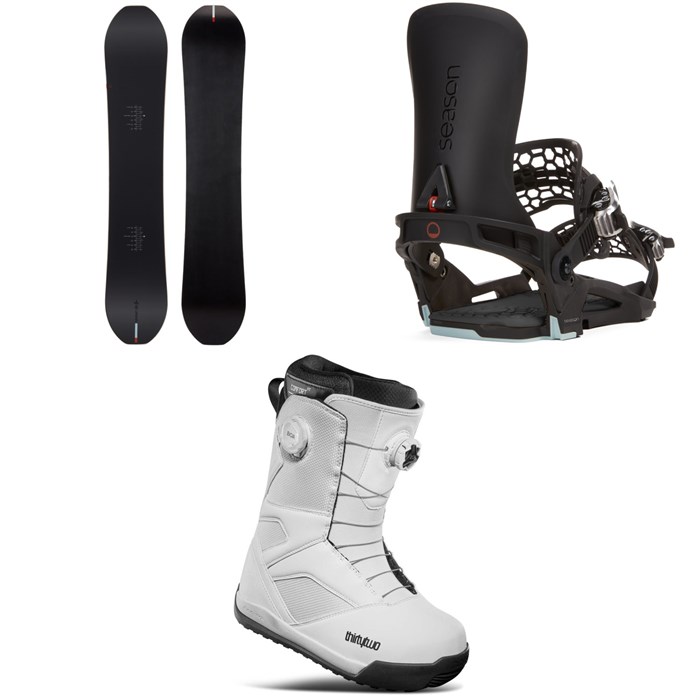 Season - Kin Snowboard + Universal Snowboard Bindings + thirtytwo STW Double Boa Snowboard Boots 2025