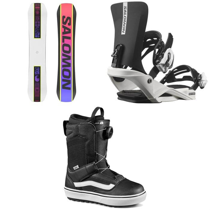 Salomon - Huck Knife Grom Snowboard + Rhythm Jr Snowboard Bindings + Vans Juvie OG Snowboard Boots - Kids' 2025