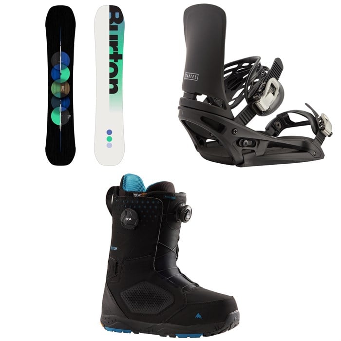 Burton - Custom Snowboard + Cartel EST Snowboard Bindings + Photon Boa Snowboard Boots 2025