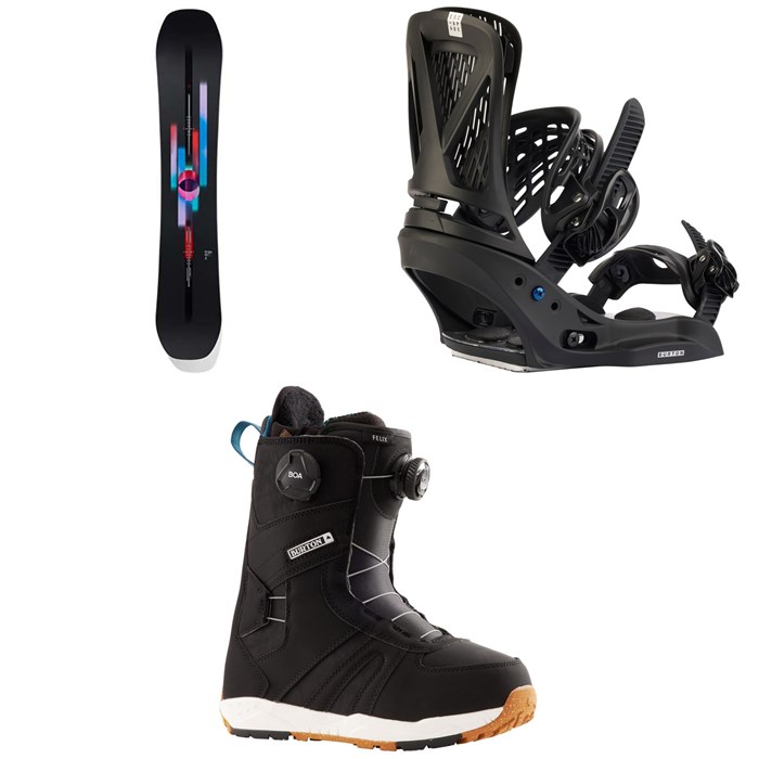 Burton - Feelgood Flying V Snowboard + Escapade EST Snowboard Bindings + Felix Boa Snowboard Boots - Women's 2025