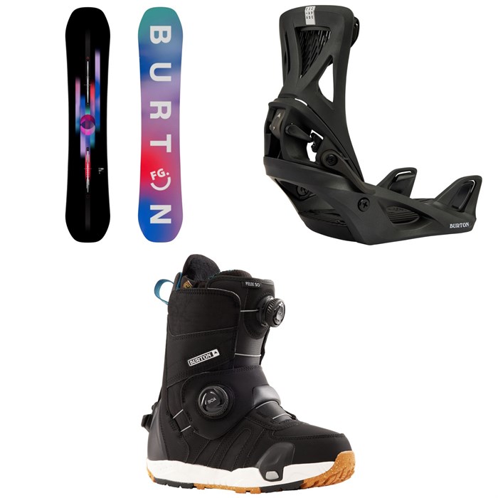 Burton - Feelgood Flying V Snowboard + Step On Escapade Snowboard Bindings + Felix Step On Snowboard Boots - Women's 2025