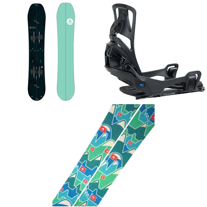 Burton - Family Tree High Fidelity Splitboard + Step On Splitboard Bindings + Spark R&D Summit Skins Splitboard Skins 2025