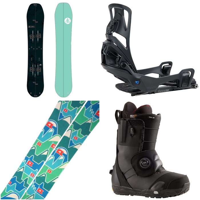 Burton - Family Tree High Fidelity Splitboard + Step On Splitboard Bindings + Spark R&D Summit Skins Splitboard Skins + Burton Ion Step On Snowboard Boots 2025