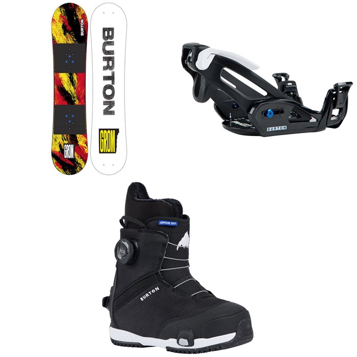 Burton - Grom Snowboard + Step On Grom Snowboard Bindings + Grom Step On Snowboard Boots - Kids 2025