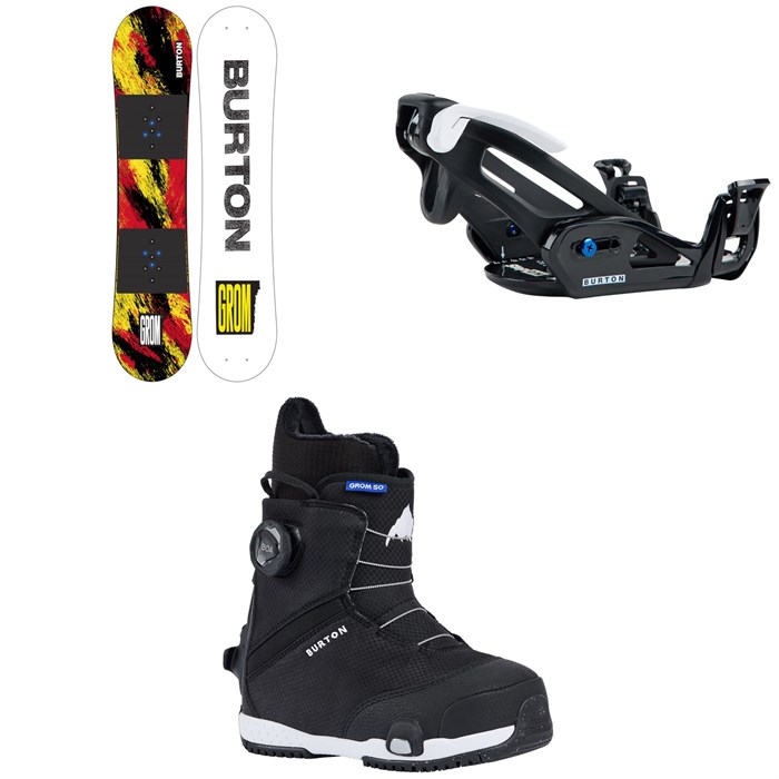 Burton - Grom Snowboard + Step On Grom Snowboard Bindings + Grom Step On Snowboard Boots - Kids 2026