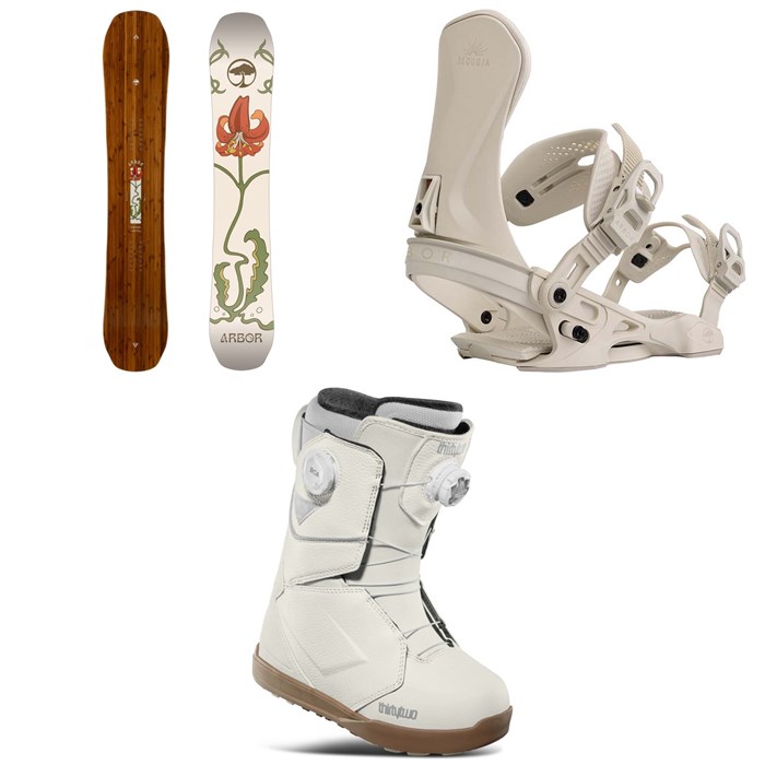 Arbor - Swoon Camber Snowboard + Sequoia Snowboard Bindings + thirtytwo Lashed Double Boa Snowboard Boots - Women's 2025