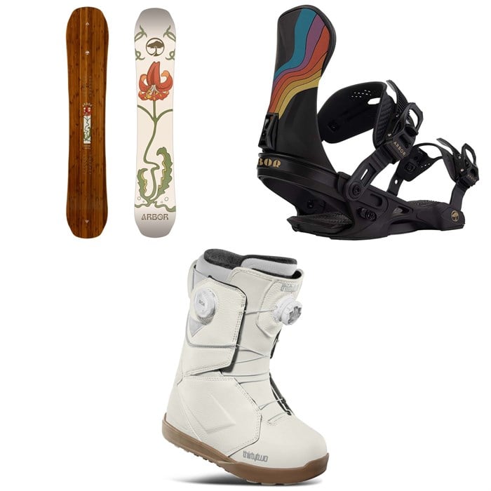 Arbor - Swoon Camber Snowboard + Sequoia Snowboard Bindings + thirtytwo Lashed Double Boa Snowboard Boots - Women's 2025