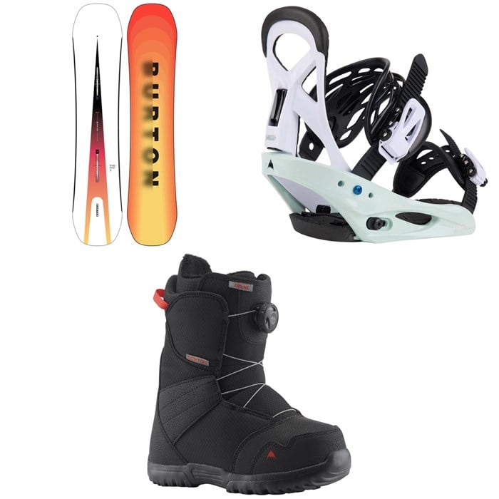 Burton - Custom Smalls Snowboard + Smalls Snowboard Bindings + Zipline Boa Snowboard Boots - Kids' 2024