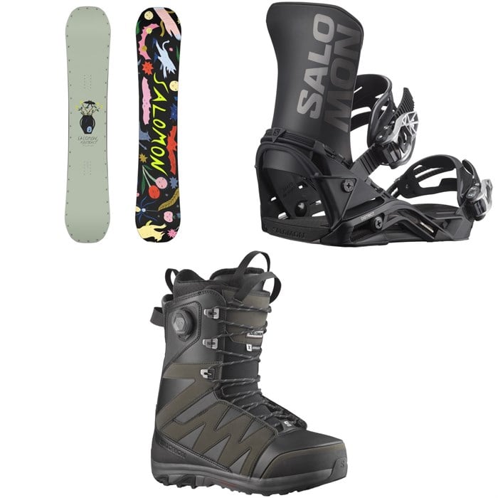 Salomon - Abstract Snowboard + District Snowboard Bindings + X Approach Lace SJ Boa Snowboard Boots 2025