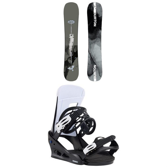 Burton - Instigator Flat Top Snowboard + Freestyle Snowboard Bindings 2025