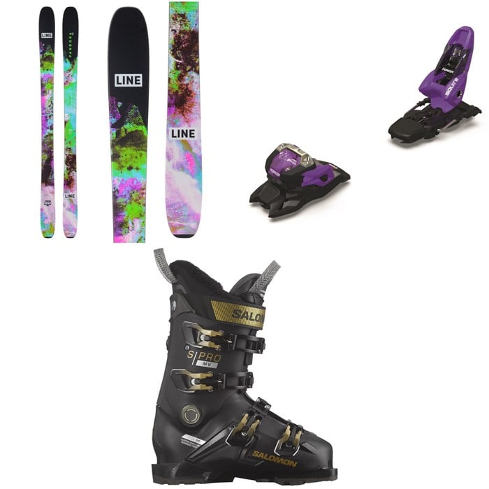 Line Skis - Pandora 92 Skis + Marker Squire 11 Ski Bindings + Salomon S/Pro MV 90 Ski Boots - Women's