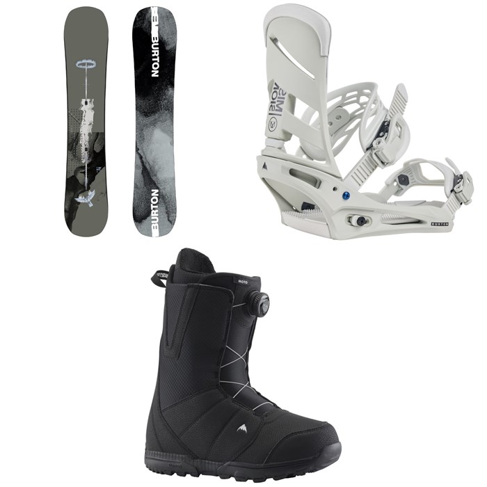 Burton - Instigator PurePop Camber Snowboard + Mission Snowboard Bindings + Moto Boa Snowboard Boots 2025