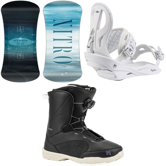 Nitro - Mystique Snowboard + Rythm Snowboard Bindings + Flora Boa Snowboard Boots - Women's 2025