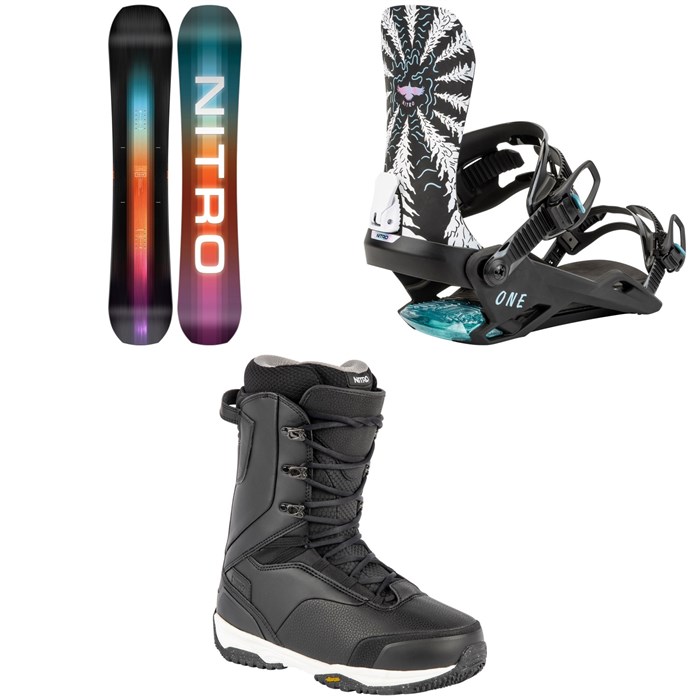 Nitro - Team Snowboard + One Snowboard Bindings + Venture Pro Lace Snowboard Boots 2025