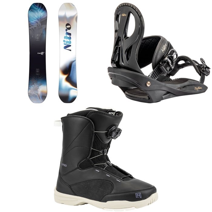 Nitro - Lectra Leaf Cam-Out Snowboard + Rythm Snowboard Bindings + Flora Boa Snowboard Boots - Women's 2025