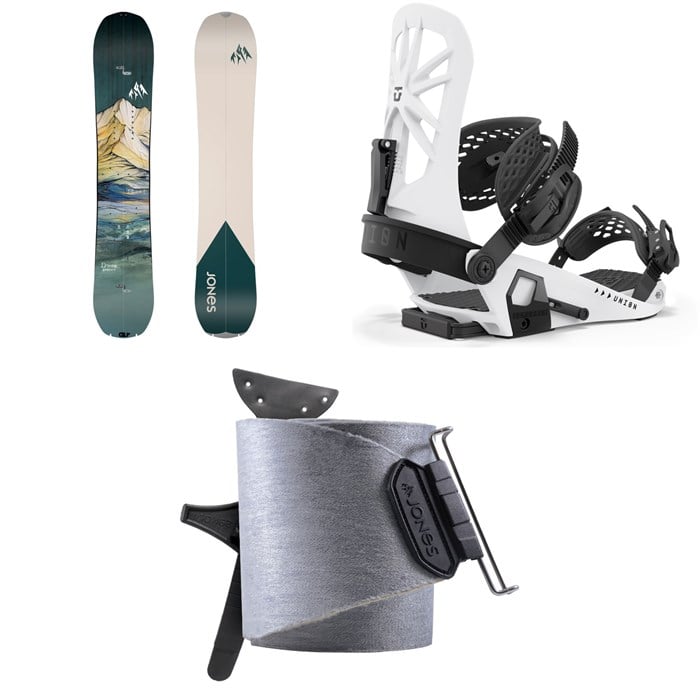 Jones - Dream Weaver Splitboard + Union Explorer Splitboard Bindings  + Nomad Universal Tail Clip Splitboard Skins - Women's 2025