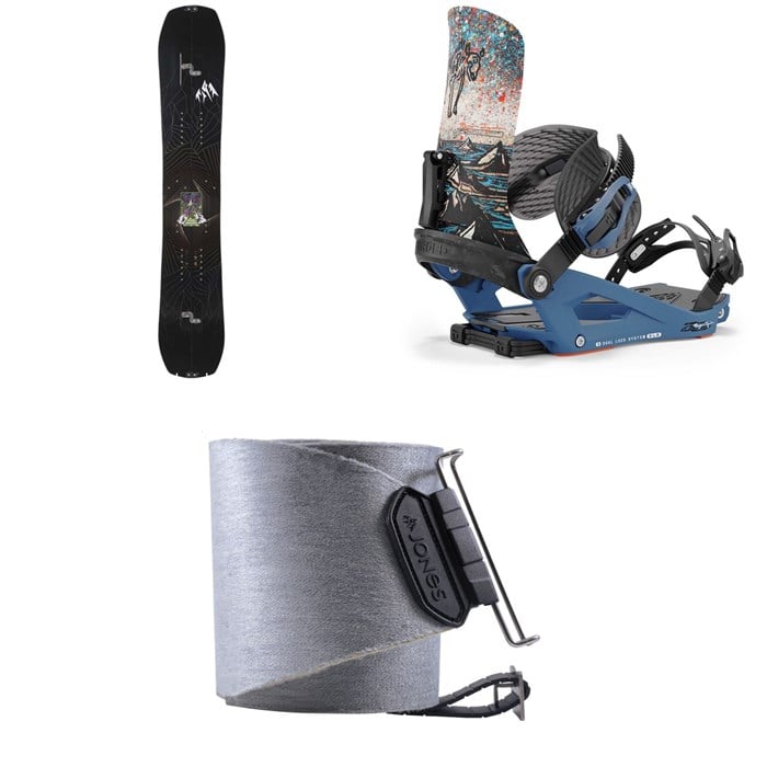 Jones - Mountain Twin Splitboard + Union Charger Pro Splitboard Bindings + Nomad Pro Quick Tension Tail Clip Splitboard Skins 2025