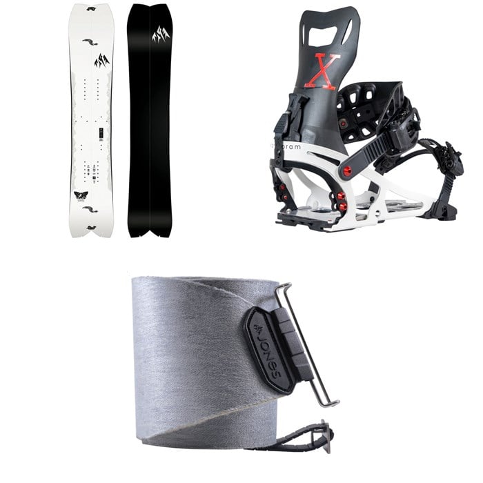 Jones - Ultralight Butterfly Splitboard + Karakoram Prime-X + Split Interface Splitboard Bindings + Nomad Pro Universal Tail Clip Splitboard Skins 2025