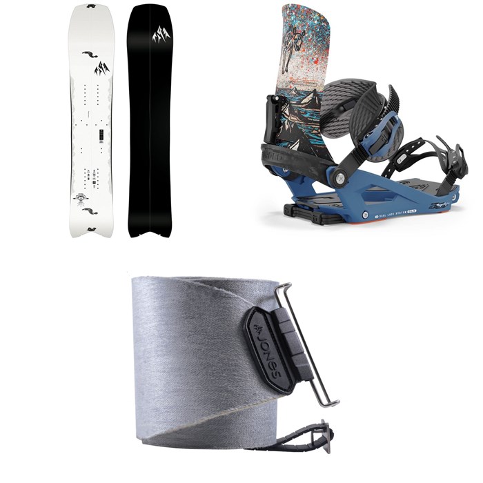 Jones - Ultralight Hovercraft 2.0 Splitboard + Union Charger Pro Splitboard Bindings + Nomad Pro Universal Tail Clip Splitboard Skins 2025