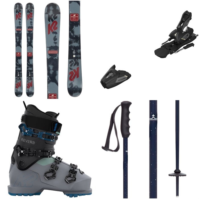 K2 - Dreamweaver Skis + Atomic Colt 7 GW Ski Bindings + K2 Reverb Ski Boots + evo Lil Send'r Adjustable Ski Poles + evo Sessel Helmet + Goggle Combo - Kids'