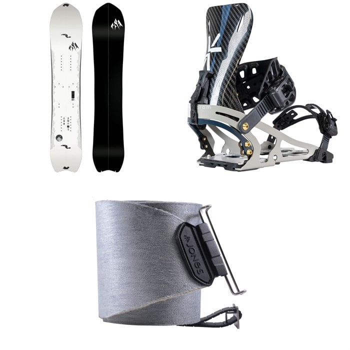 Jones - Ultralight Stratos Splitboard + Karakoram X-Carbon + Split Interface Splitboard Bindings + Nomad Pro Universal Tail Clip Splitboard Skins 2025