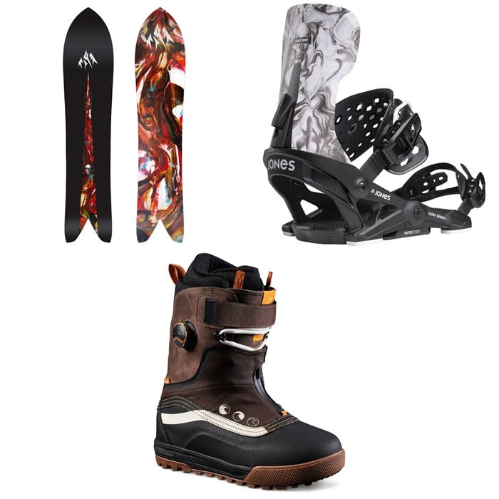 Jones - Storm Chaser Snowboard + Meteorite Surf Series Snowboard Bindings + Vans Infuse Snowsurf Snowboard Boots 2025