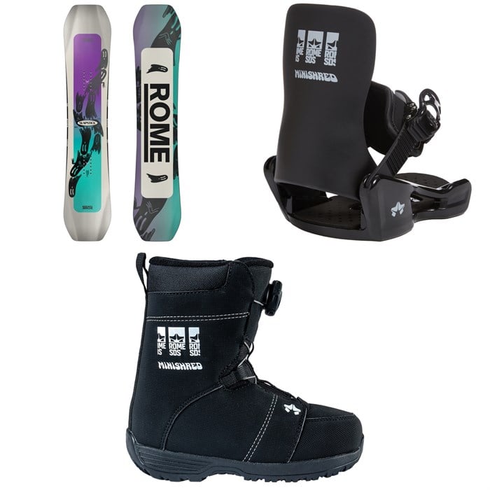 Rome - Slapstick Snowboard + Minishred Snowboard Bindings + Minishred Snowboard Boots - Kids 2025