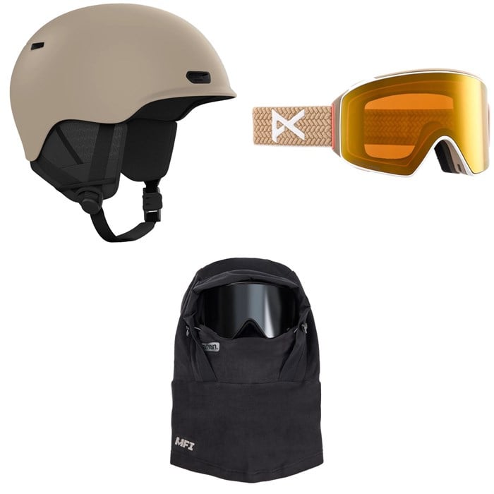 Anon - Oslo WaveCel Helmet + Anon M4 Cylindrical MFI Goggles + Anon MFI Fleece Helmet Hood