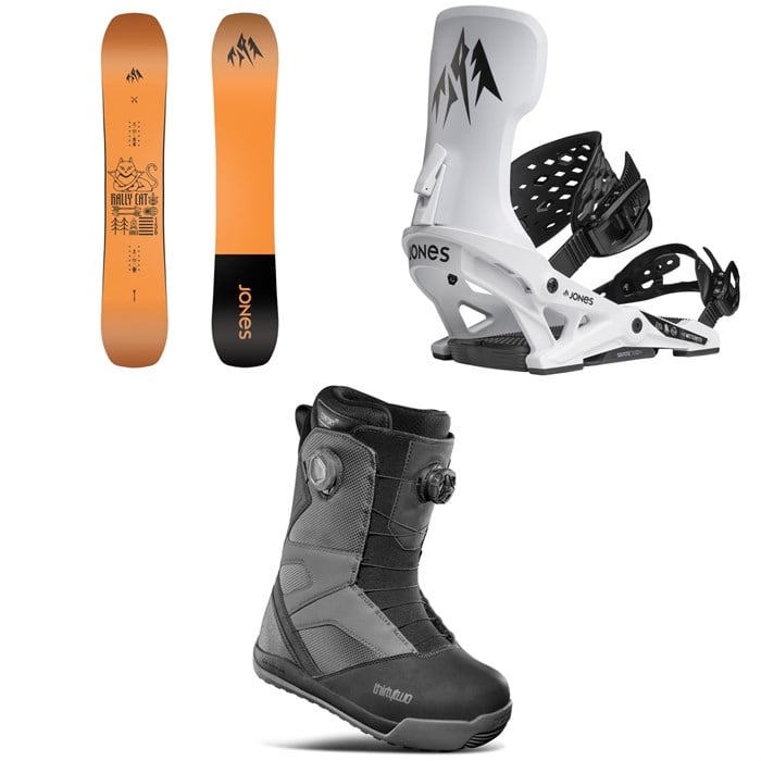 Jones - Rally Cat Snowboard + Meteorite Snowboard Bindings + thirtytwo STW Double Boa Snowboard Boots 2025