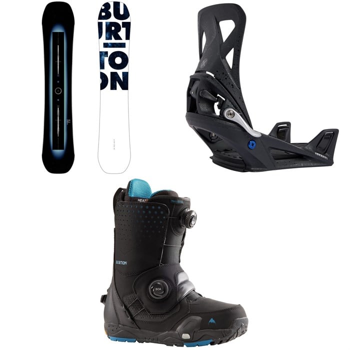 Burton - Custom X Flying V Snowboard + Step On X Snowboard Bindings + Photon Step On Wide Snowboard Boots