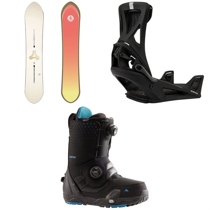 Burton - Family Tree Power Wagon Snowboard + Step On Genesis Snowboard Bindings + Photon Step On Snowboard Boots