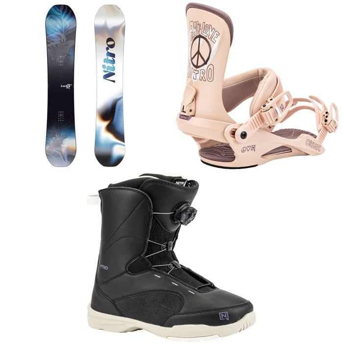 Nitro - Lectra Leaf Cam-Out Snowboard + Cosmic Snowboard Bindings + Flora Boa Snowboard Boots - Women's 2025