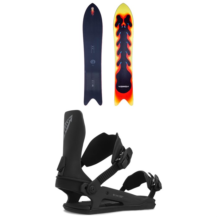 Sims - Solo Snowboard + Ride C-6 Snowboard Bindings 2024