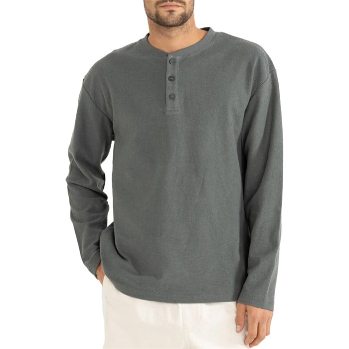 Rhythm - Rhythm Vintage Terry Long-Sleeve Henley Shirt - Men's