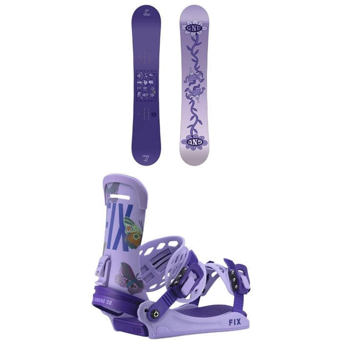 GNU - Asym Velvet C2 Snowboard + Fix Iris Pro Snowboard Bindings - Women's 2025