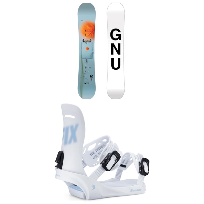 GNU - Gloss C2E Snowboard + Fix Seneca Snowboard Bindings - Women's 2025